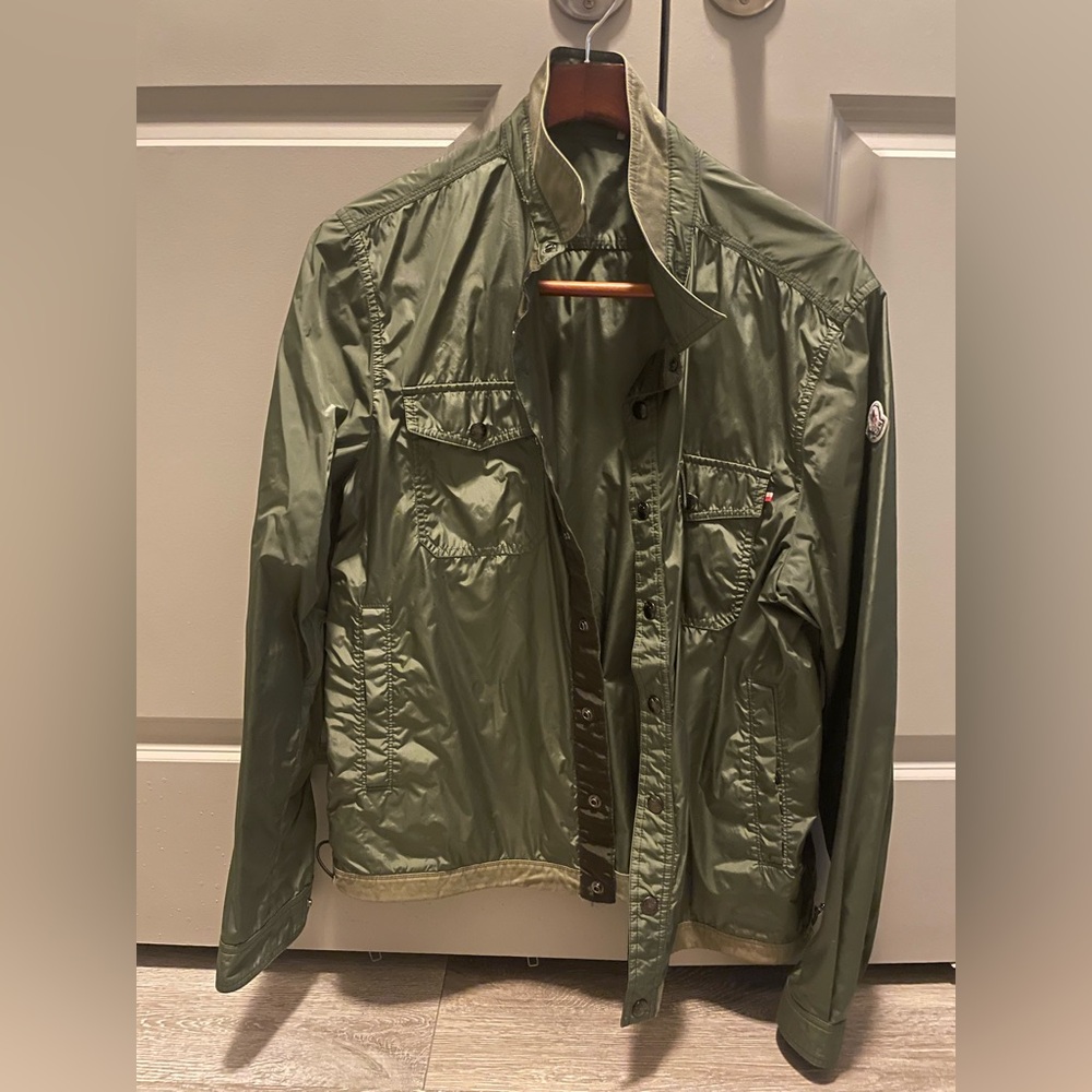 Moncler Men's Olive Green Jacket - Size 4